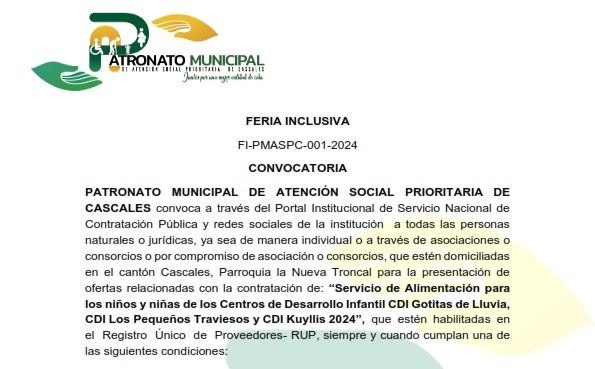 CONVOCATORIA, PATRONATO MUNICIPAL DE ATENCIÓN SOCIAL PRIORITARIA DE CASCALES