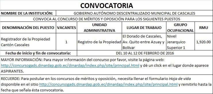 convocatoria registro