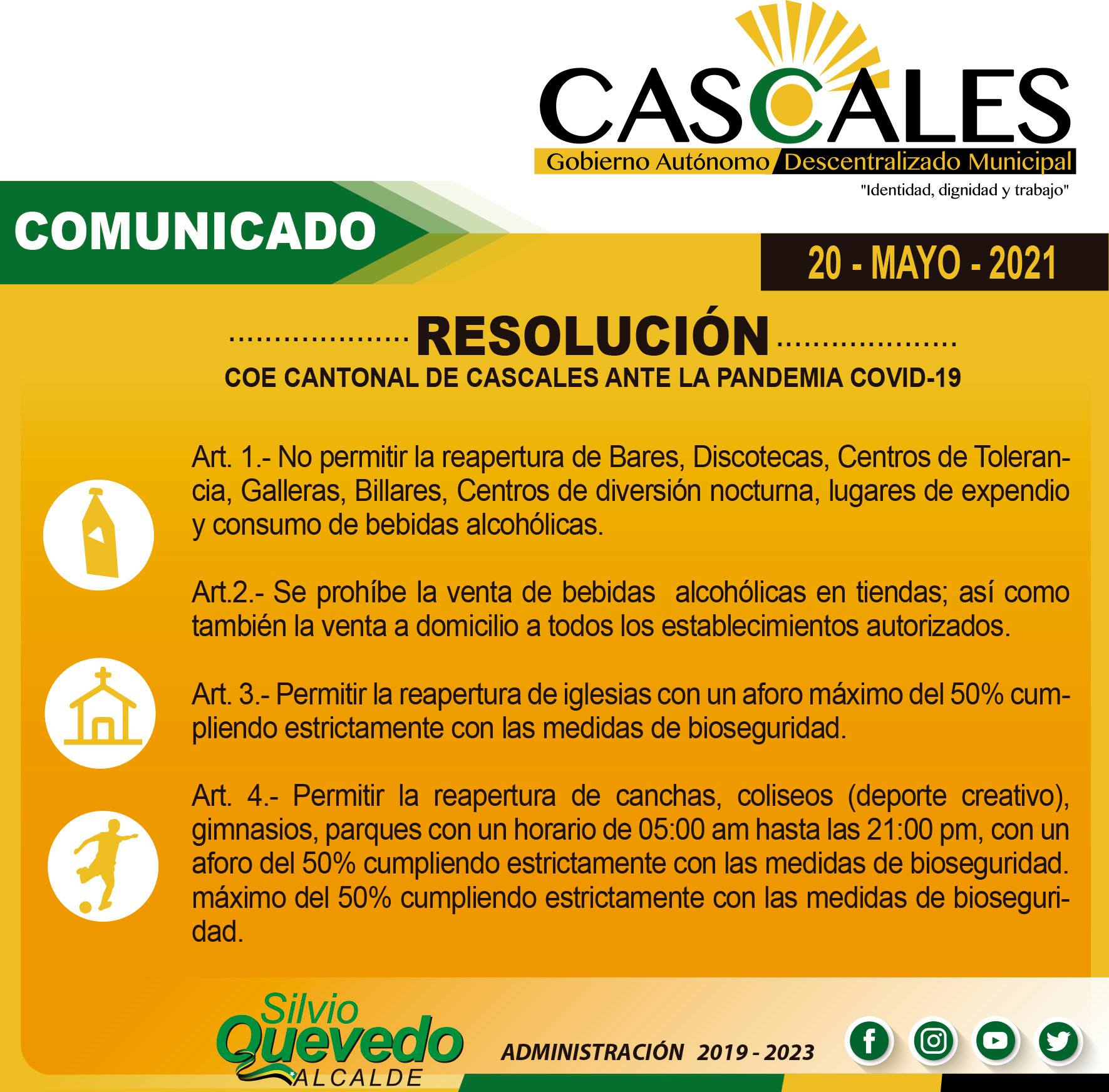 RESOLUCIÓN COE CANTONAL DE CASCALES